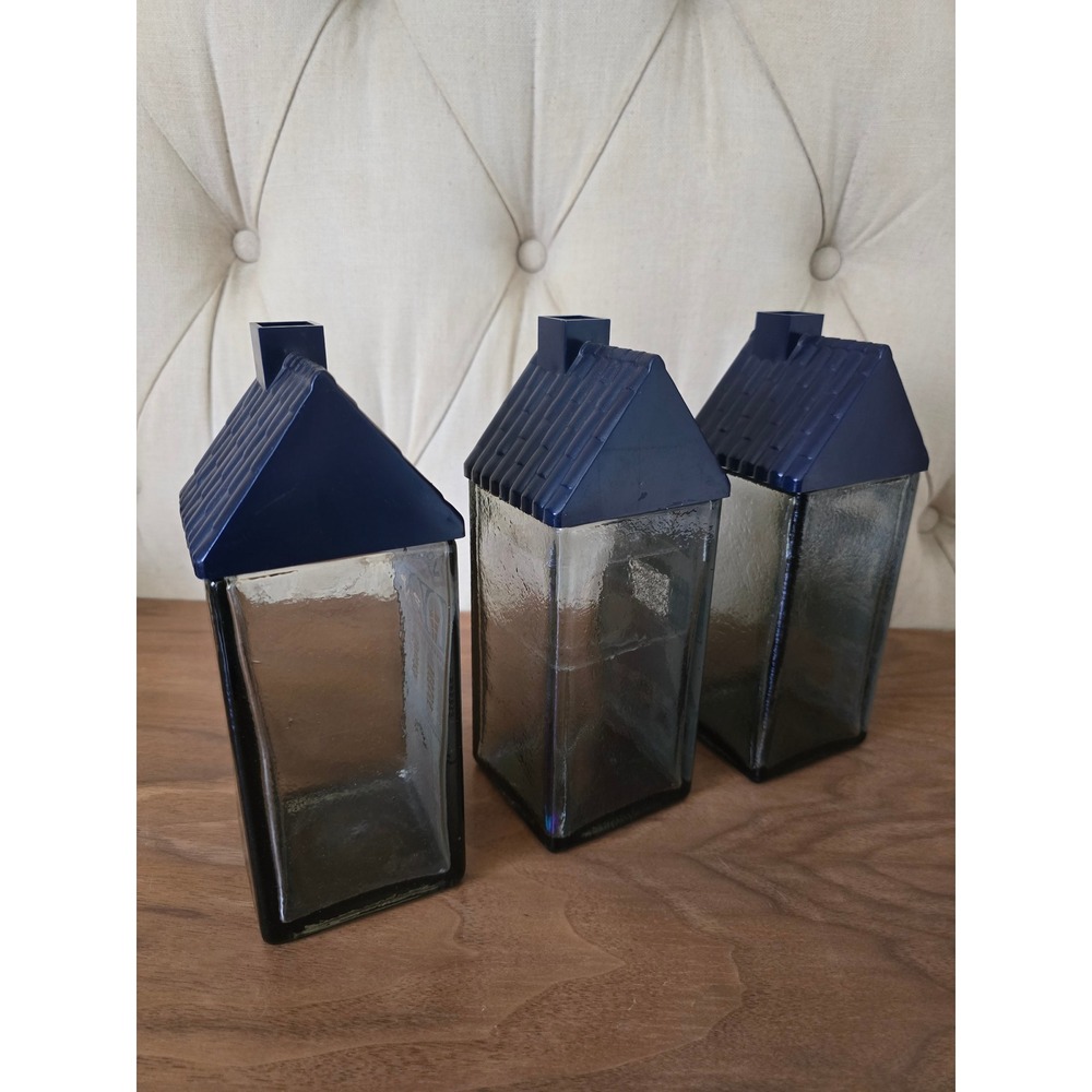 Rare 1960s Wheaton Glass House Decanters – Mid Century Modern Barware Set of 3 - Picture 3 of 3